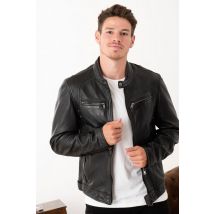 DAYTONA - Blouson Daytona Homme en Cuir d'Agneau Noir