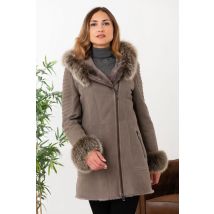 GIOVANNI - Manteau en mouton retourné et fourrure de renard