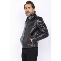 SCHOTT - Chaqueta Schott hombre en cuero negro de caballo