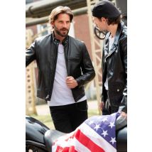 SCHOTT - Blouson Schott homme en cuir de cheval noir