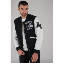 AMERICAN COLLEGE - Blouson teddy us blanc et noir