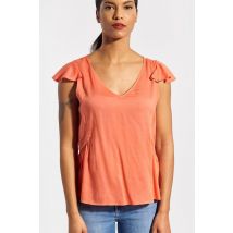 KAPORAL - T-shirt col V coupe loose orange