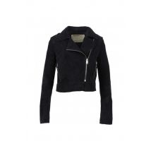 OAKWOOD - Perfecto en cuir suede bleu marine