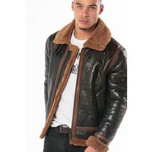 DAYTONA - Bomber de cuero genuino con acabado de pátina y aceite