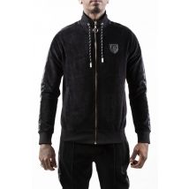 HORSPIST - Veste sportswear noire avec bande effet python