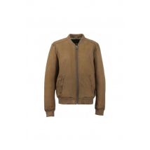 OAKWOOD - Blouson en cuir nubuck couleur café