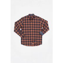 MCS - Camisa de cuadros naranja para hombre