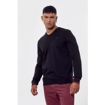 KAPORAL - Pull noir chiné col V