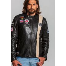 CLASSIC LEGEND MOTORS - Chaqueta de cuero negra Espíritu Racer