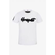 HORSPIST - Camiseta blanca de línea H con logo bordado