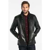 DAYTONA - Veste mi-longue en cuir noir