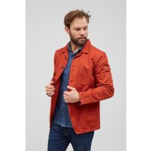 MCS - Veste 3 boutons rouge brique en lin et coton