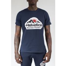 Tee shirt homme helvetica mountain pioneers POST DARK NAVY