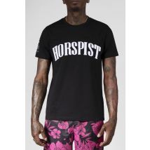 HORSPIST - T-shirt noir logo relief poitrine