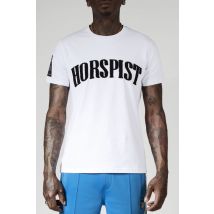 HORSPIST - T-shirt blanc logo relief noir