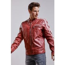 - Blouson Racing en cuir rouge