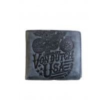 VON DUTCH - Portefeuille vintage en cuir noir