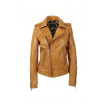 OAKWOOD - Perfecto en cuir jaune effet lavé