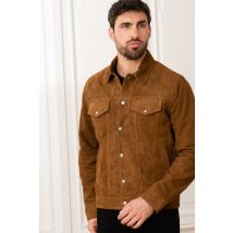 SCHOTT - Veste style jean en cuir velours