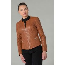 GIPSY - Blouson en cuir cognac femme