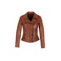 OAKWOOD - Giacca in pelle stile perf marrone