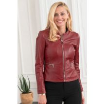 ROSE GARDEN - Spencer en cuir rouge