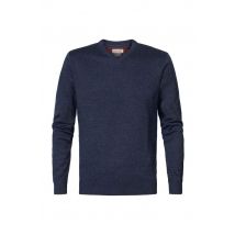 PETROL INDUSTRIES - Maglia da uomo blu navy con scollo a V