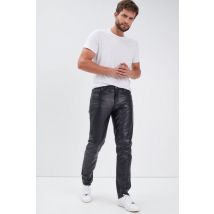 DAYTONA - Pantaloni regular fit in pelle di vacchetta lucida