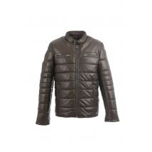 OAKWOOD - Doudoune mi-longue en cuir véritable marron