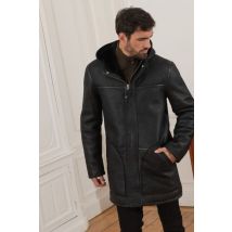 SCHOTT - Long manteau d'hiver en mouton retourné