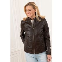 ROSE GARDEN - Blouson en cuir véritable grandes tailles