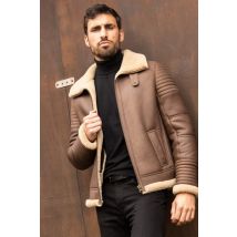 CITYZEN - Bombardier chic en peau retourné marron