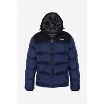 SCHOTT - Doudoune matelassé bleu marine avec capuche