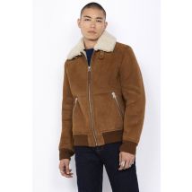 SCHOTT - Blouson aviateur rétro aspect velours