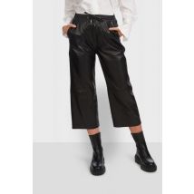 OAKWOOD - Pantalones de cuero de cintura alta estilo 70's