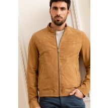 OAKWOOD - Blouson en cuir velours beige