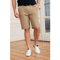 PETROL INDUSTRIES - Pantalones cortos beige con cinturón