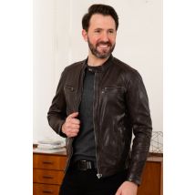 DAYTONA - Blouson col mao marron
