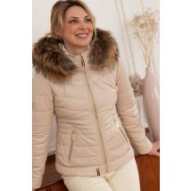 OAKWOOD - Doudoune fourrée blanc cassé femme