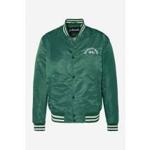 SCHOTT - Teddy américain vert avec bord cotes rayés