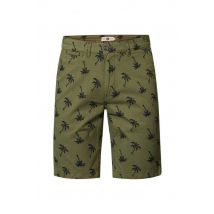 PETROL INDUSTRIES - Pantalones cortos de color caqui con estampado de palmeras