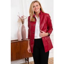 CITYZEN - Elegante abrigo de cuero rojo