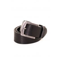- Cinturón de cuero de vaca negro fabricado en Francia