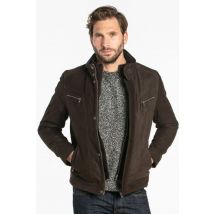 DAYTONA - Chaqueta de cuero de vaca nubuck con cuello alto