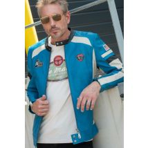 CLASSIC LEGEND MOTORS - Blouson en cuir bleu électrique