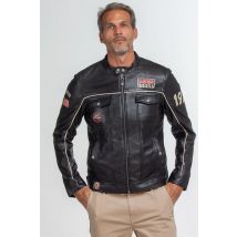 CLASSIC LEGEND MOTORS - Giacca biker in pelle nera McQueen