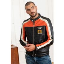 - Blouson style motard tricolore