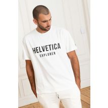 HELVETICA MOUNTAIN PIONEERS - Camiseta blanca de calle