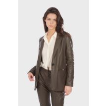 OAKWOOD - Blazer femme en cuir marron