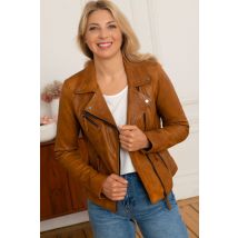 OAKWOOD - Perfecto femme jaune foncé coupe slim